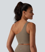 Halara UltraSculpt™ Brassière de sport et yoga à maintien léger, asymétrique une épaule, ourlet croisé avec soutien-gorge intégré