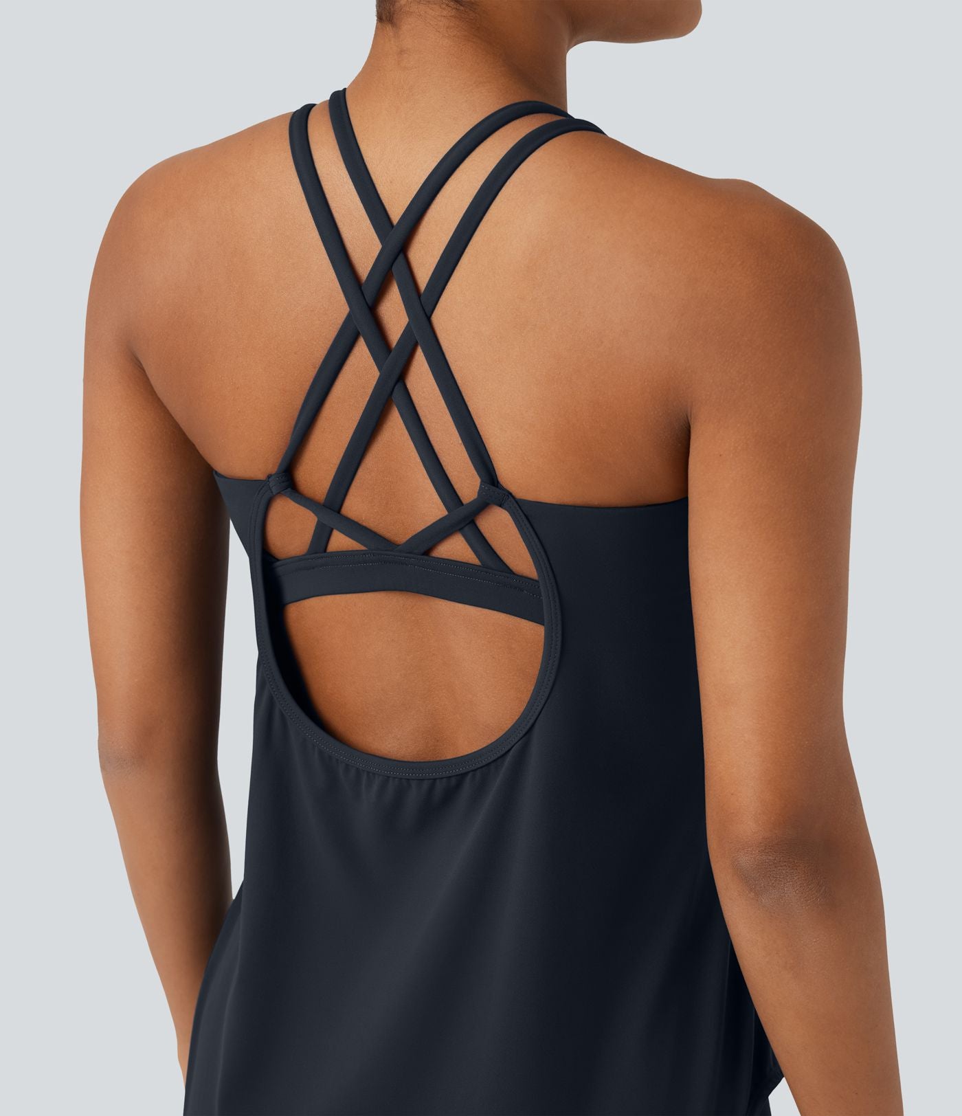 Débardeur running Halara UltraSculpt™ col rond dos croisé bonnets E-G
