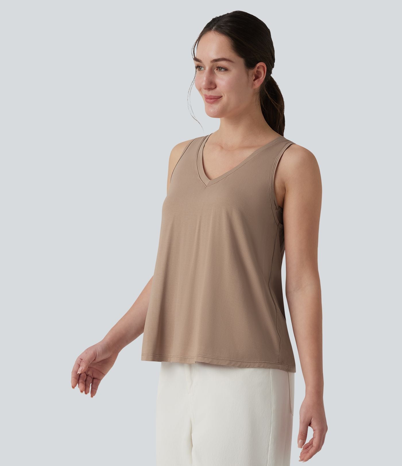 Débardeur casual ample col V avec brassière intégrée