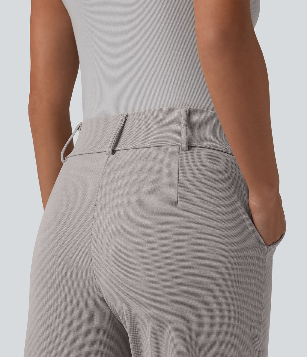 Halara Flex™ Pantalon tailleur fuselé taille haute en tissu gaufré avec poches