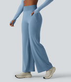 Pantalon de yoga droit Halara UltraSculpt™ taille haute gainant avec effet scrunch et poches