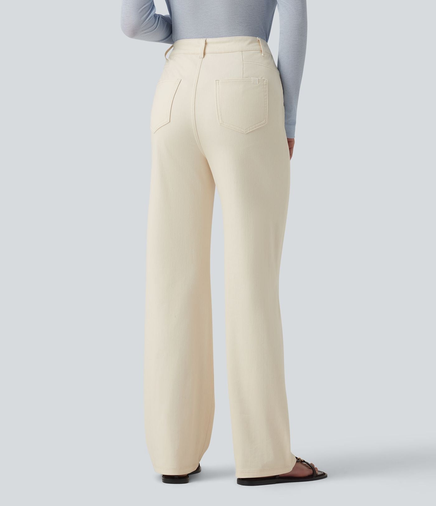 Jean Halara Flex™ taille haute, coupe droite décontractée, avec poches