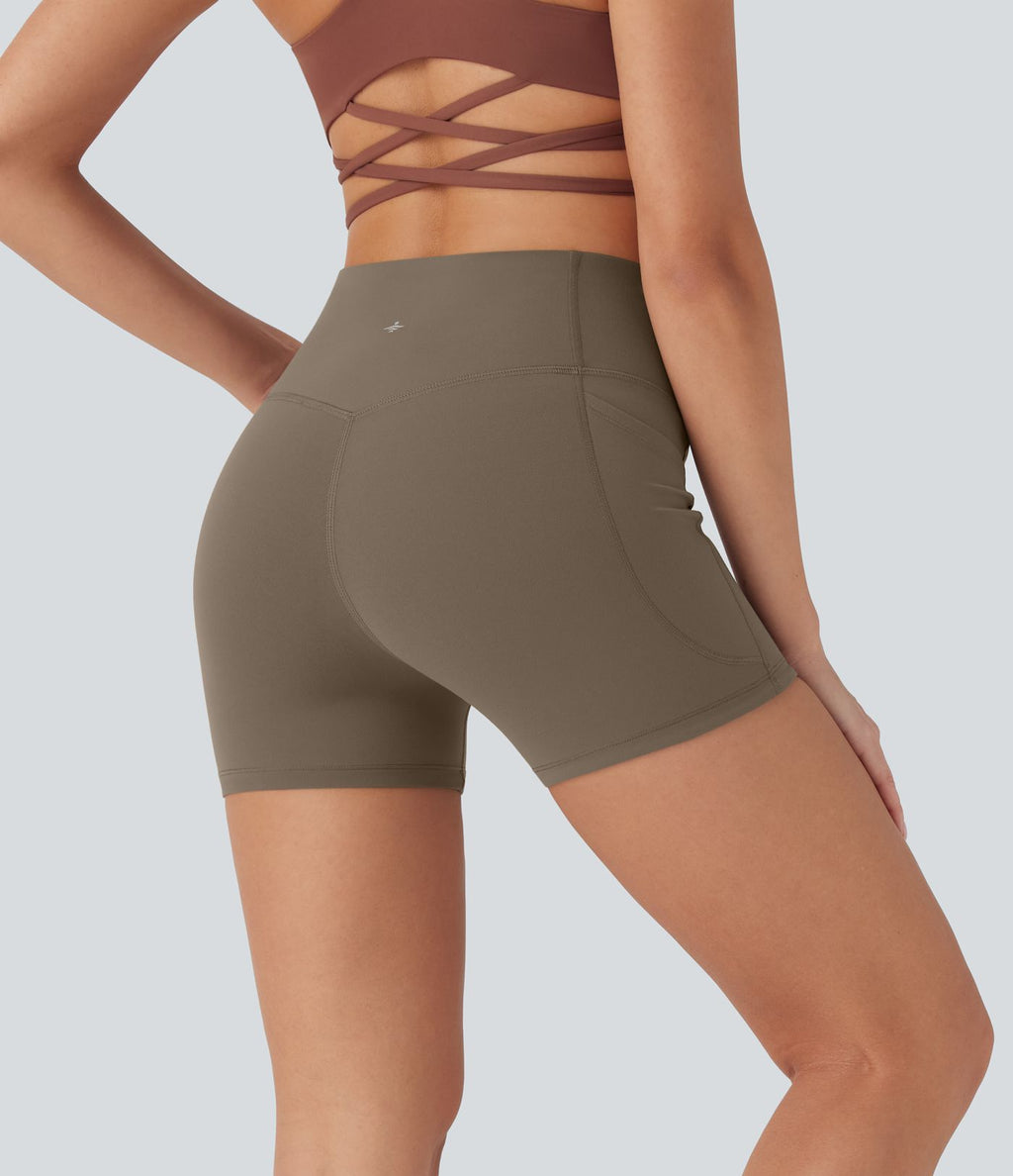 Short cycliste 7,5 cm d'entraînement gainant taille haute avec poches Halara UltraSculpt™