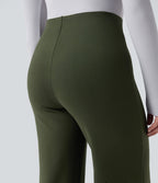 Pantalon tailleur évasé ample taille haute en ponte roma résistant