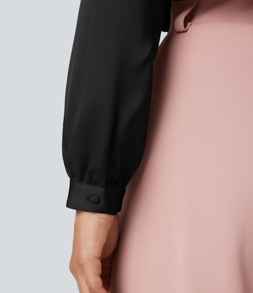 Chemise de travail manches longues nouée devant
