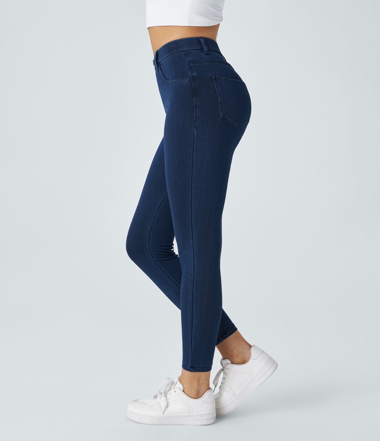 Leggings 7/8 de travail en denim taille haute avec poches Halara Flex™