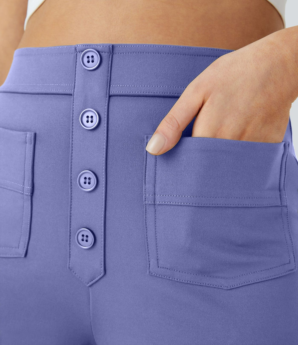 Pantalon taille haute coupe droite DayStretch avec poches