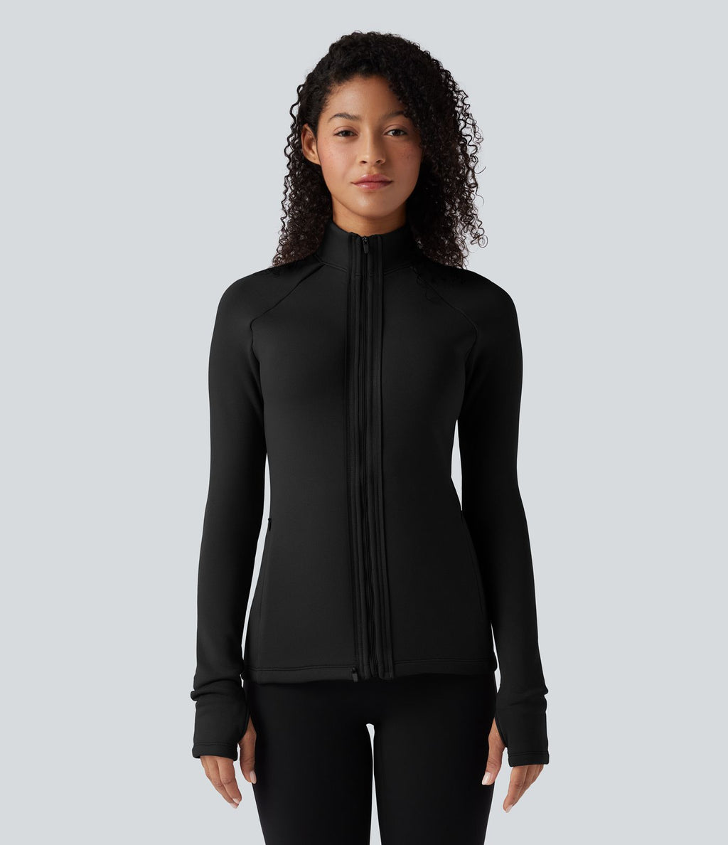 Veste polaire PuffFlex 3-en-1 à col montant et manches longues avec passe-pouces et gilet matelassé avec poches