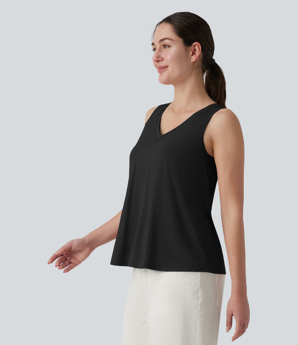 Débardeur casual ample col V avec brassière intégrée