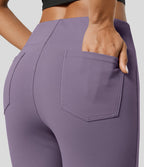 Pantalon tailleur légèrement évasé taille haute avec poches arrière Halara Flex™