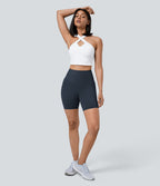 Short cycliste 17,5 cm d'entraînement gainant taille haute avec poches Halara UltraSculpt™