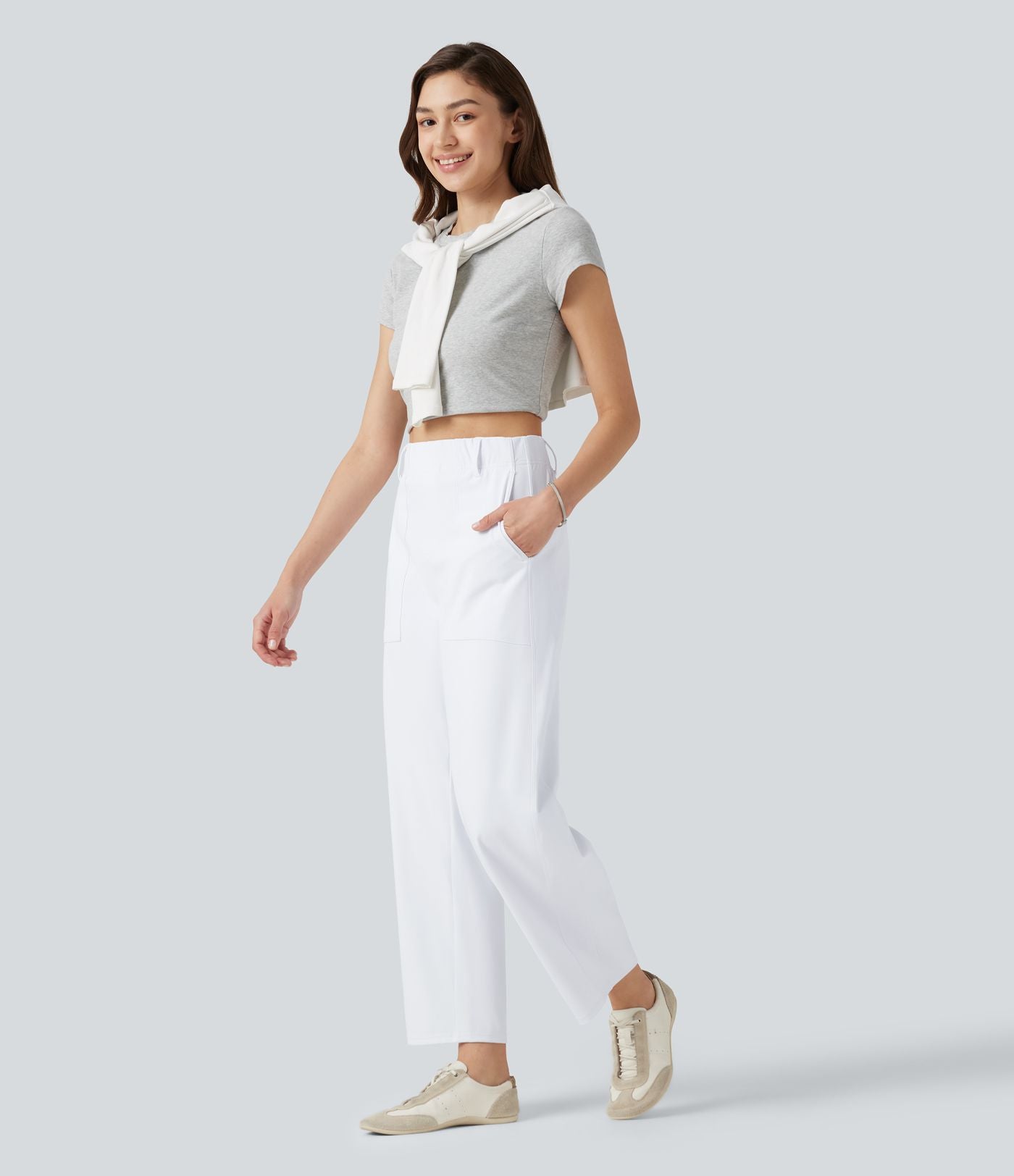 Pantalon barrel DayStretch taille haute avec poches