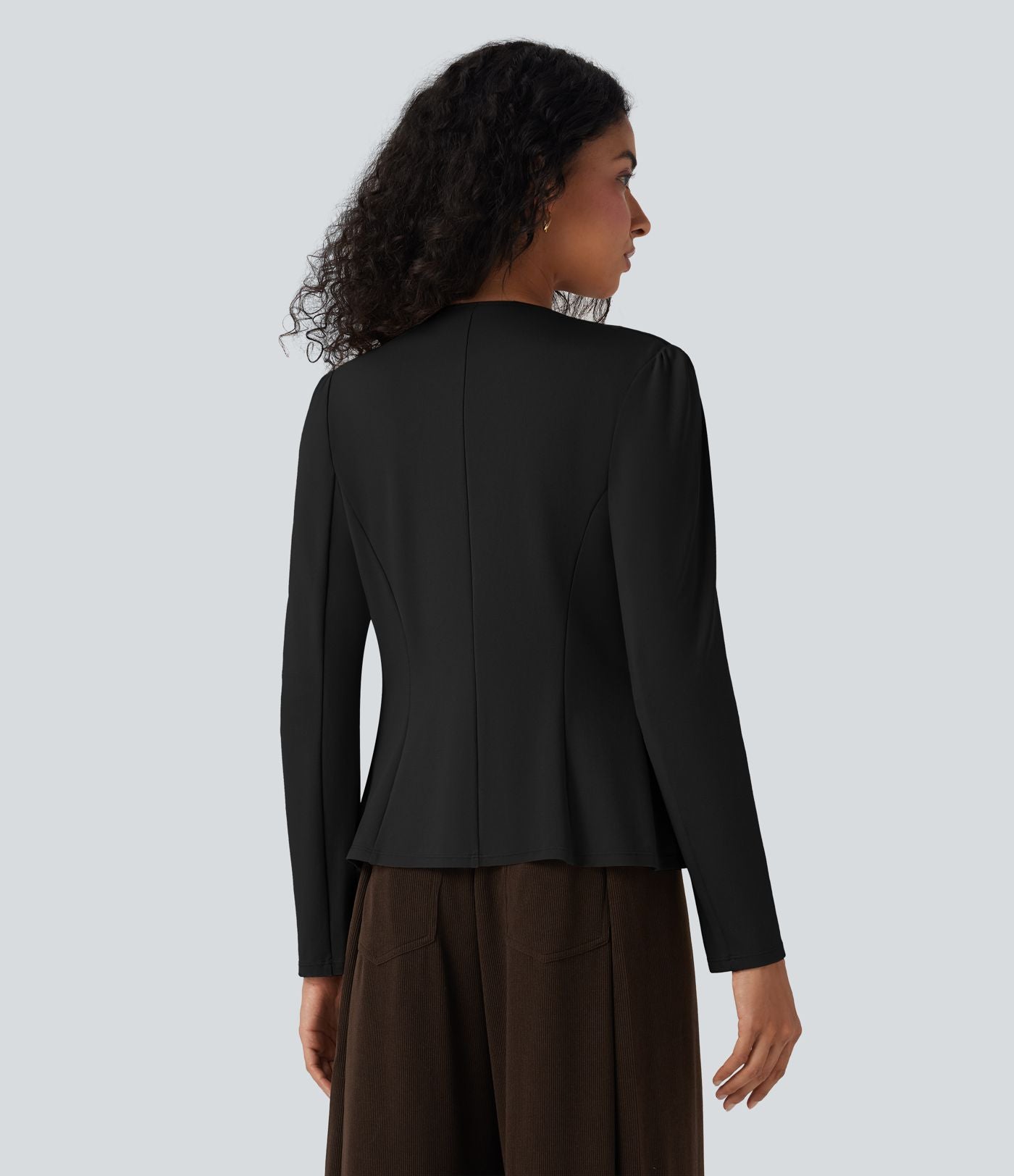 Blazer de travail col rond à agrafes
