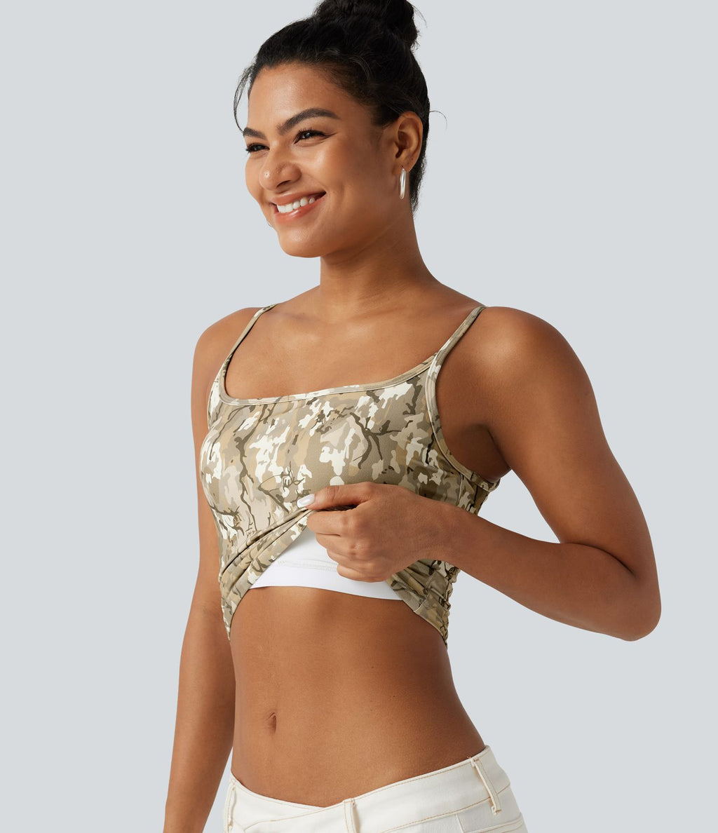 Débardeur décontracté Halara UltraSculpt™ imprimé camouflage avec soutien-gorge intégré