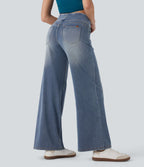 Jean décontracté ample gainant taille mi-haute avec poches Halara Flex™