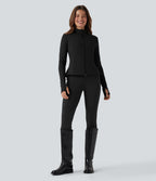 Veste ajustée col montant zippée avec passants pouces et ourlet à volants DayStretch avec poches