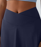 Jupe de tennis mini 2-en-1 quotidienne SoftlyZero™ Airy avec croisement, poche latérale et effet frais InstantCool, Lucid, protection solaire UPF50+