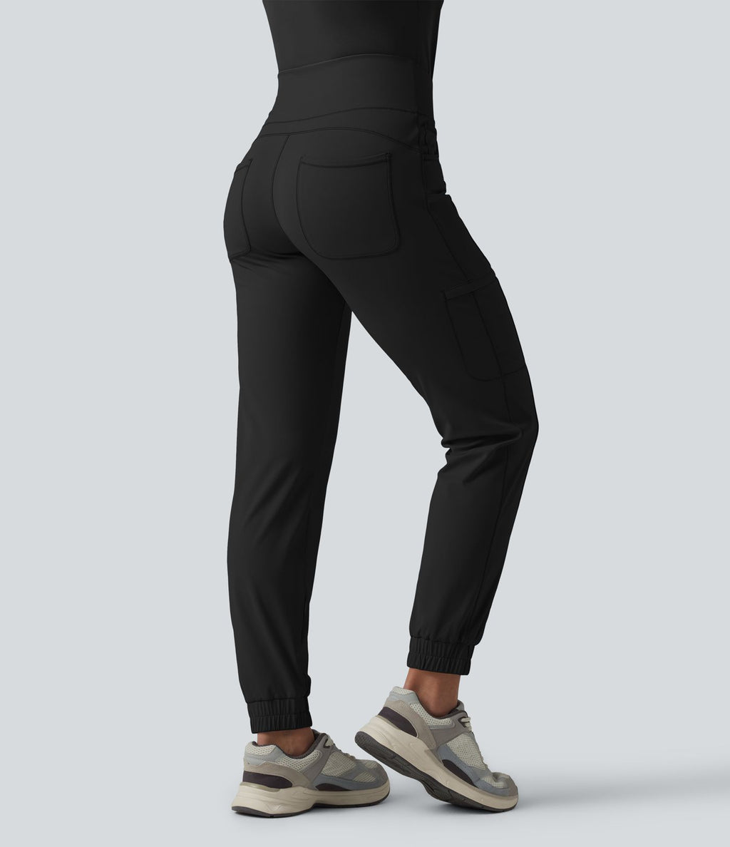 Jogging cargo décontracté SoftlyZero™ Airy à taille mi-haute, cordon de serrage, à effet frais InstantCool, avec poches