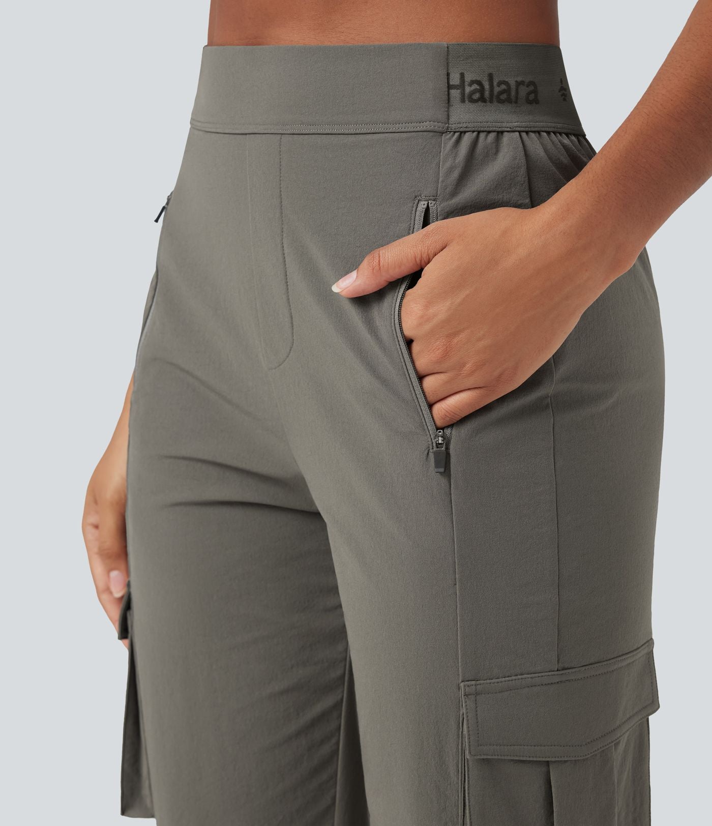 Pantalon de randonnée fuselé, taille haute, avec poches