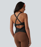 Halara UltraSculpt™ Débardeur d'entraînement dos nu croisé avec boucle ajustable et soutien-gorge intégré