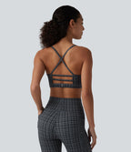 Halara UltraSculpt™ Brassière de sport yoga maintien léger imprimé carreaux