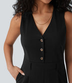 Combinaison gilet col V sans manches avec poches - Easy Peasy