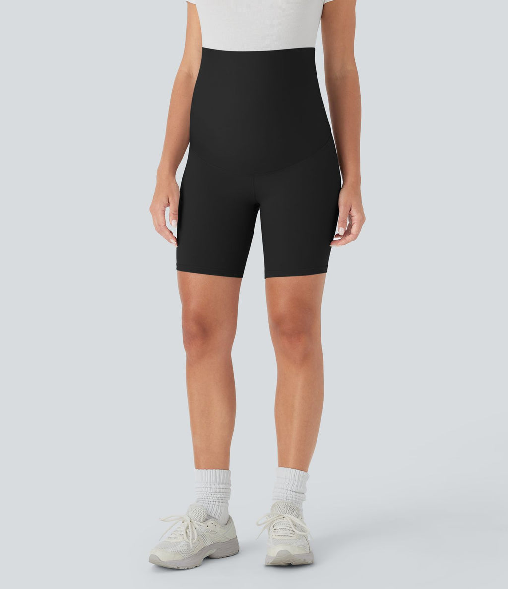 Short cycliste de yoga de maternité Softlyzero™ à taille super haute 17,5 cm-UPF50+