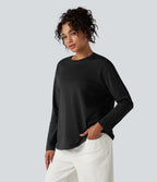 T-shirt coton col rond manches longues