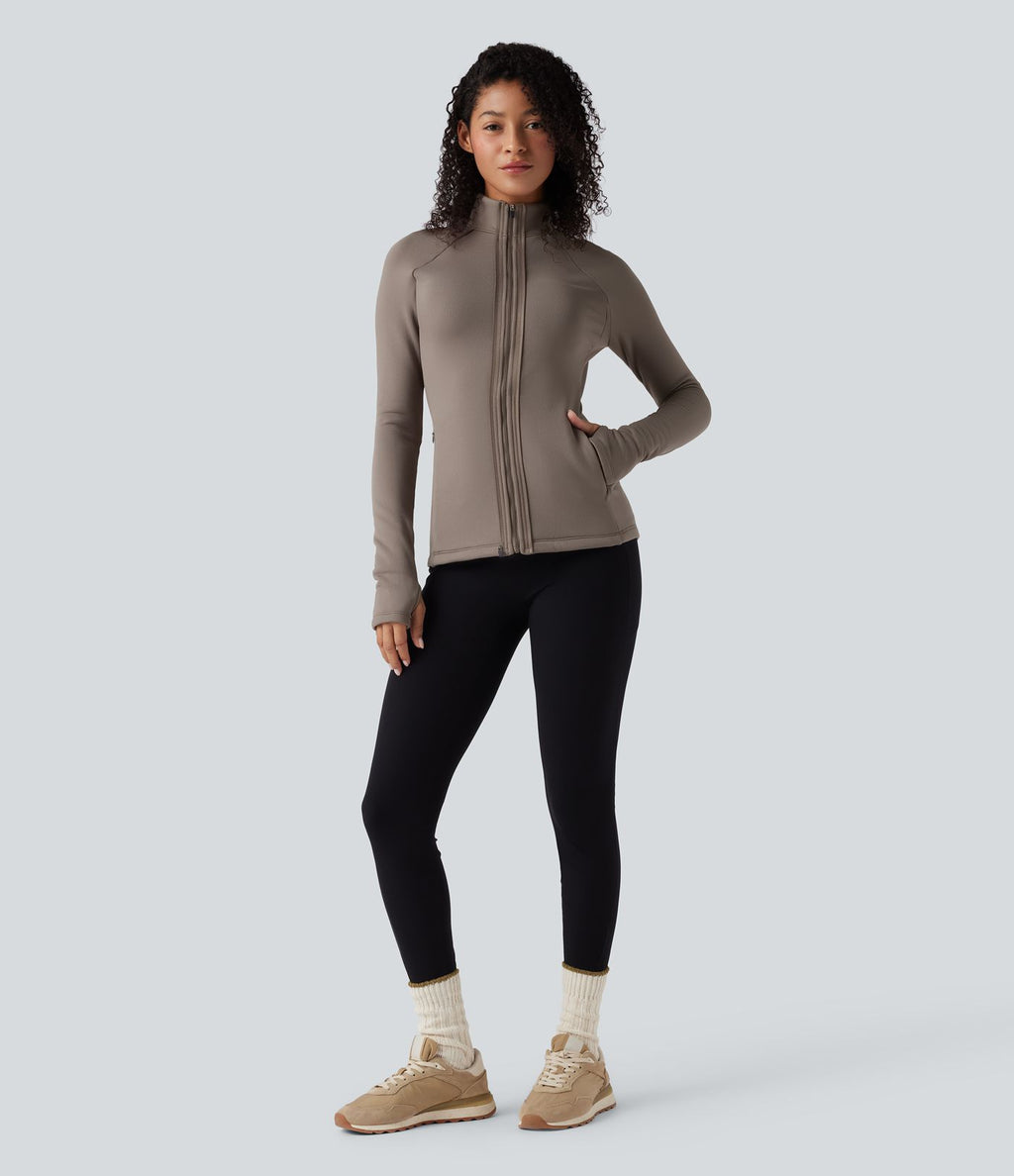 Veste polaire PuffFlex 3-en-1 à col montant et manches longues avec passe-pouces et gilet matelassé avec poches