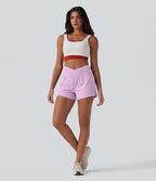 Short de yoga 2-en-1 SoftlyZero™ Airy croisé taille haute 7,5 cm effet frais InstantCool avec poches