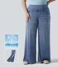 Halara Flex™ Jean large décontracté grande taille taille mi-haute en lyocell lavé avec poches