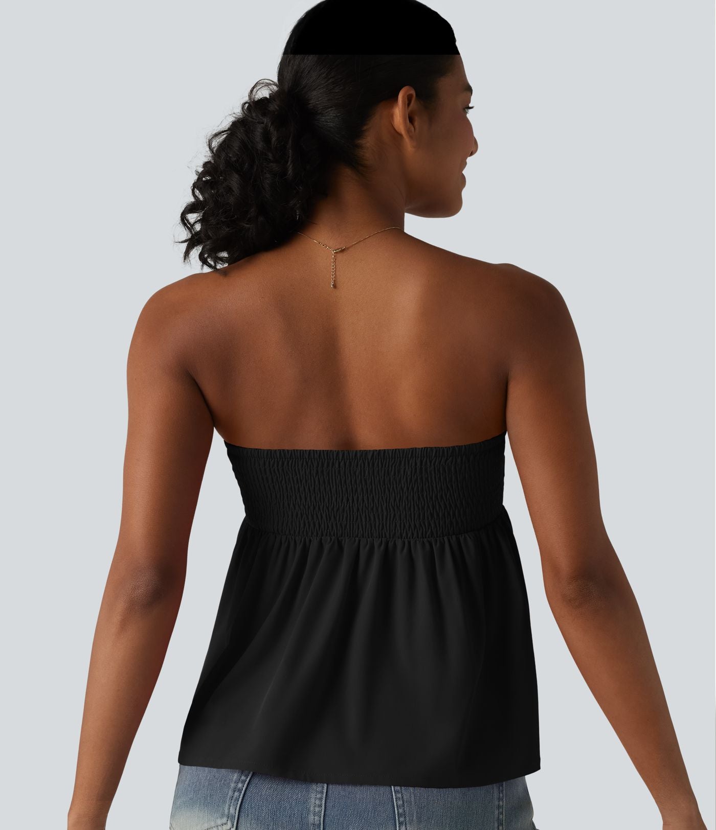 Haut bandeau babydoll Breezeful™ à smocks, bas volanté et séchage rapide