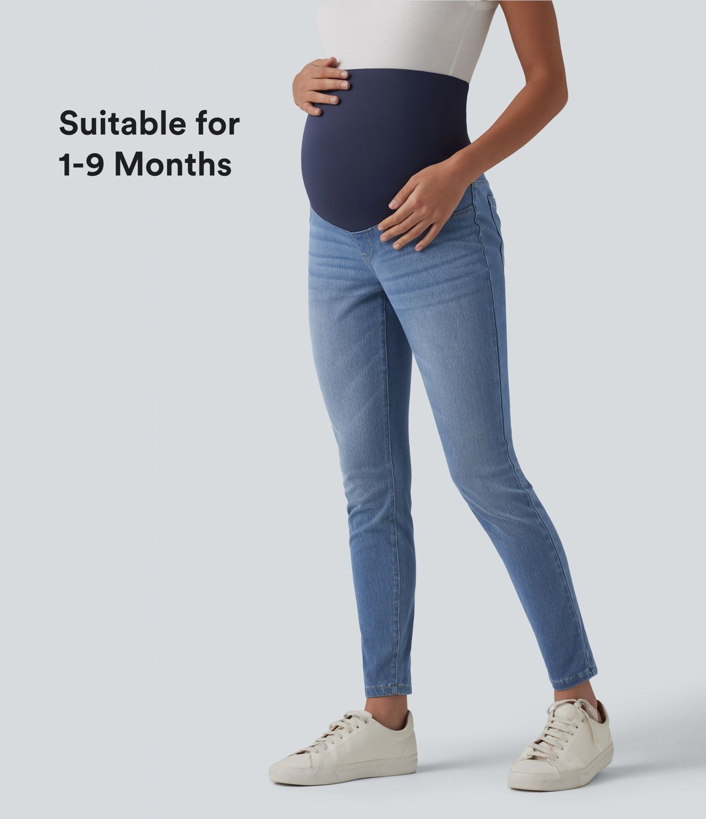 Halara Flex™ Jean skinny de maternité 7/8 taille super haute avec poches