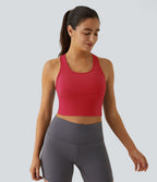 Softlyzero™ Plush Plus Débardeur Yoga Crop à Col U Plongeant Dos Nu Dos Nageur Découpé - UPF50+