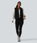Gilet de sport sherpa à capuche avec poches