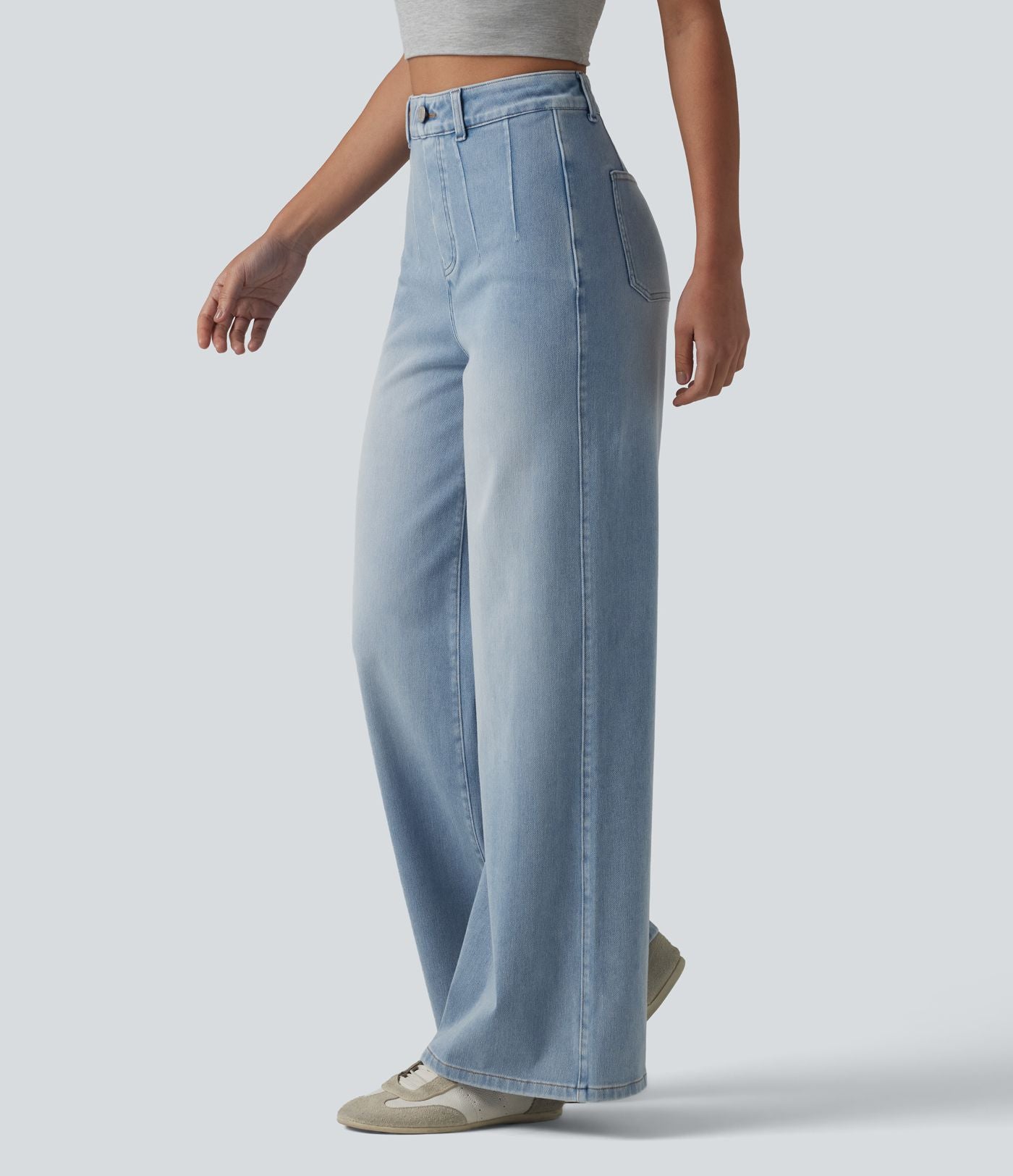 Halara Flex™ Jean large décontracté taille haute gainant avec poches