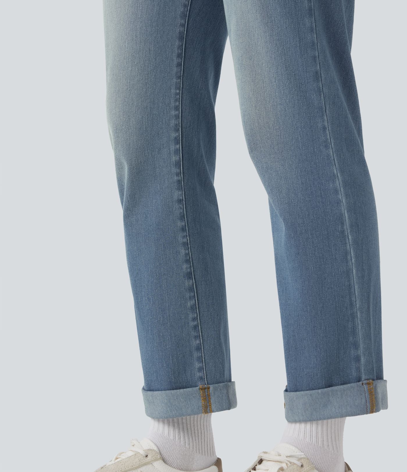 Jean décontracté Halara Flex™ ajusté taille haute ourlet retroussé avec poches