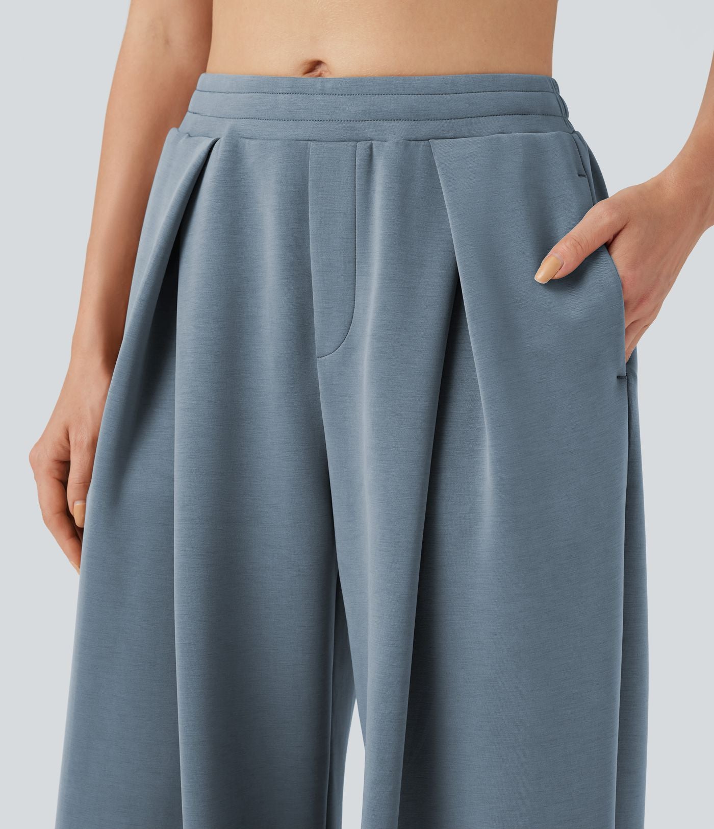 Pantalon décontracté SpacerTek™ baggy taille mi-haute, dos croisé avec cordon de serrage et poches