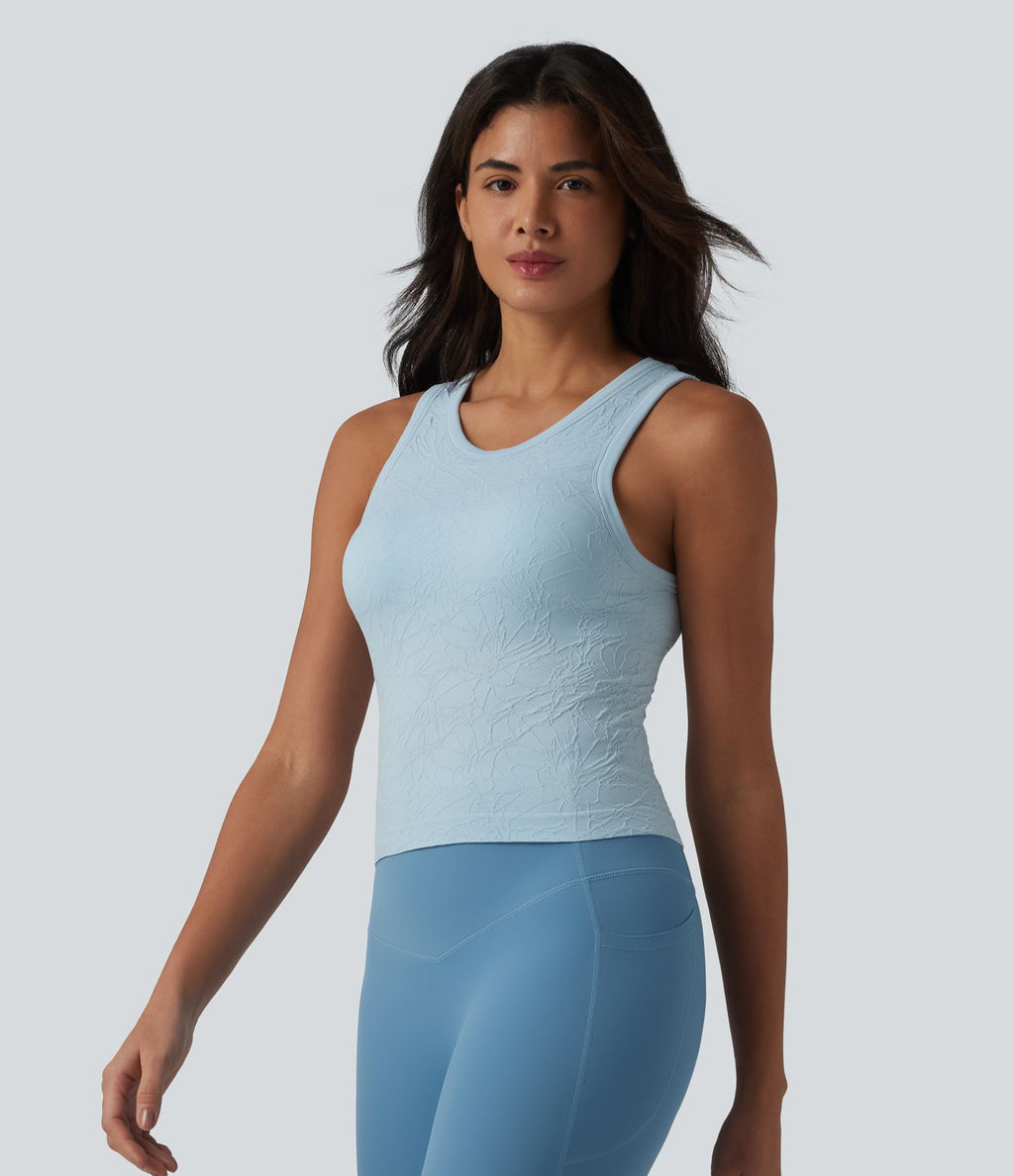 Débardeur de yoga sans couture OneForm Seamless Flow col rond avec soutien-gorge intégré