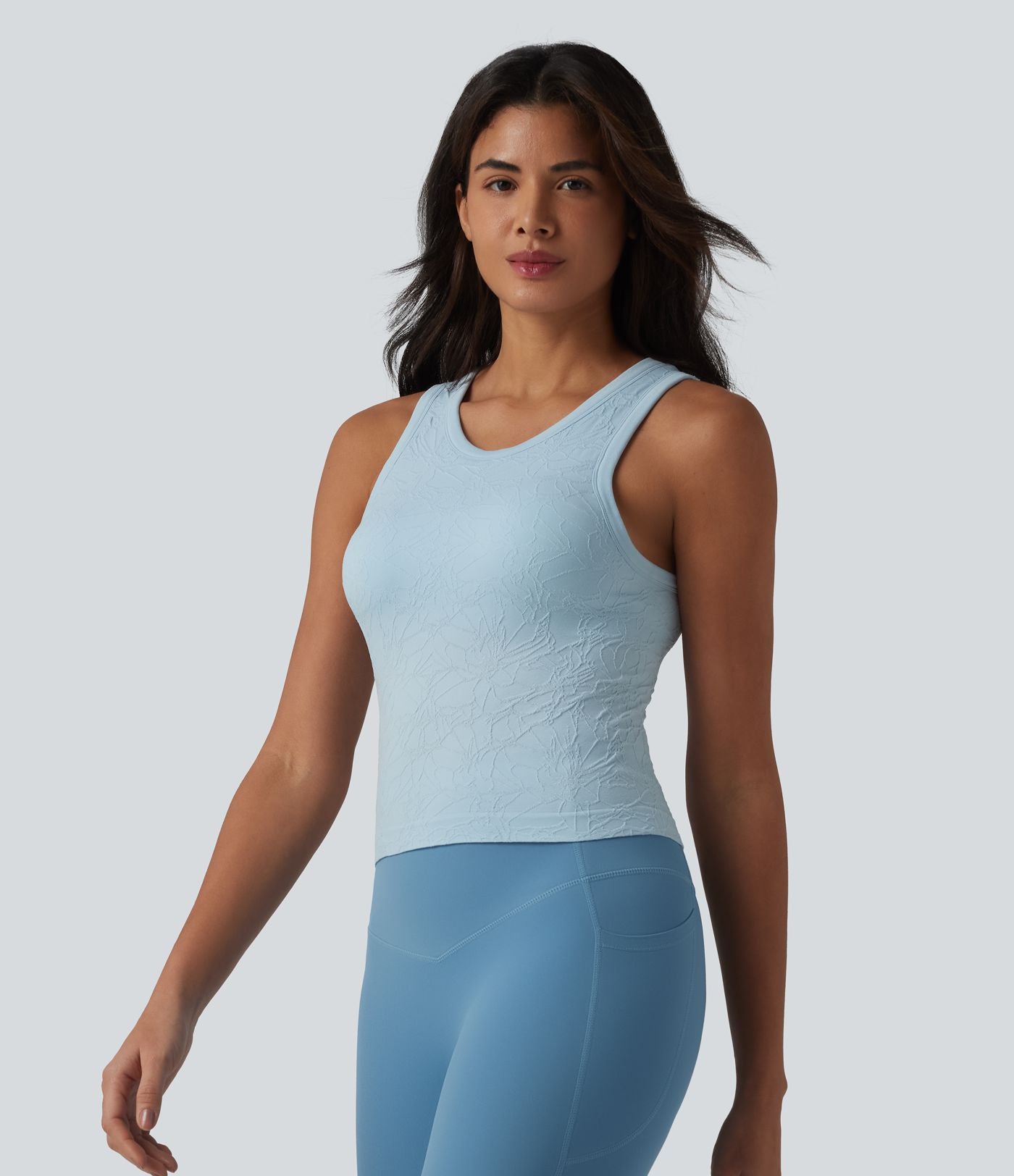 Débardeur de yoga sans couture OneForm Seamless Flow col rond avec soutien-gorge intégré