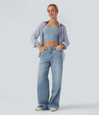 Jean décontracté Halara Flex™ jambe large taille basse avec poches