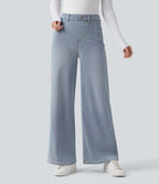 Halara Flex™ Jean large décontracté taille haute gainant avec poches