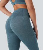 Pantalon de yoga à coupe bootcut gainant taille haute chiné à séchage rapide avec poches Halara UltraSculpt™