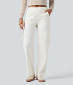 Halara Flex™ Taille Mi-Haute Multiples Poches Jambe Droite Jean Cargo Décontracté Extensible