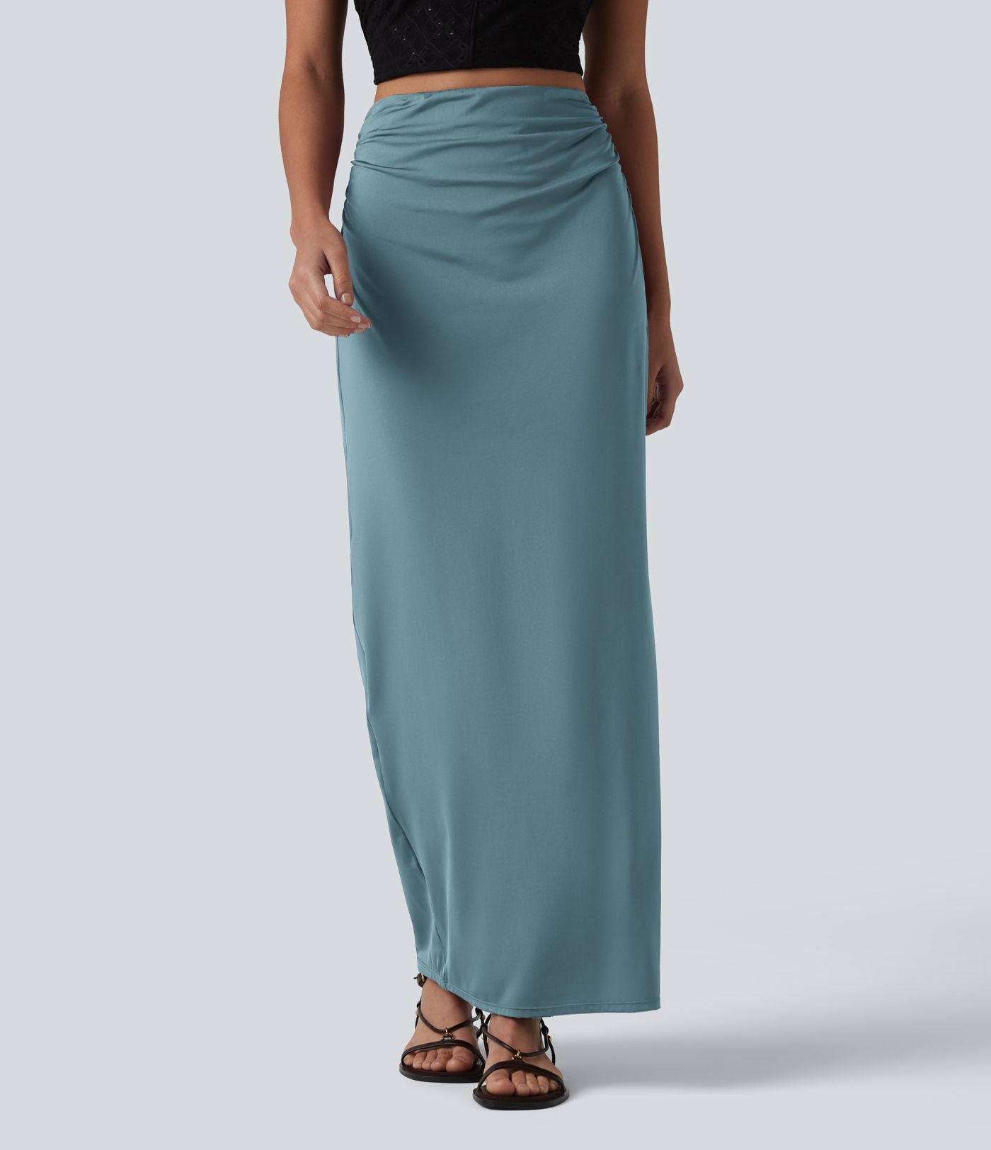 Jupe crayon longue taille haute effet frais InstantCool avec fronces