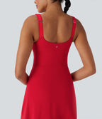 Robe de yoga active 2-en-1 Softlyzero™ Plush dos nu avec bonnets moulés push-up fermeture éclair bretelles ajustables et poches - Easy Peasy