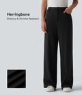 Halara Flex™ Pantalon tailleur droit taille haute à chevrons avec poches