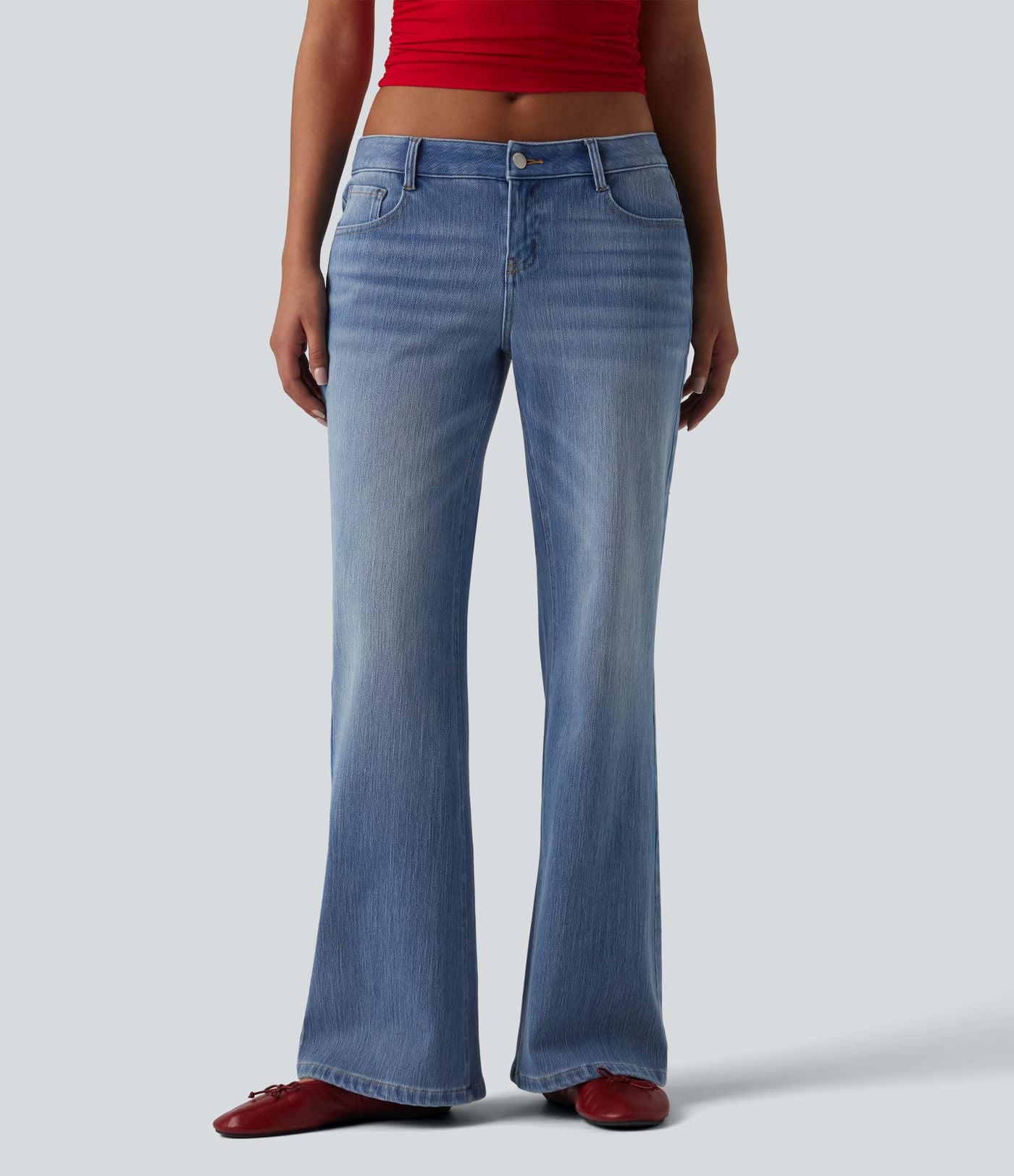 Halara Flex™ Jean droit casual taille basse avec poches