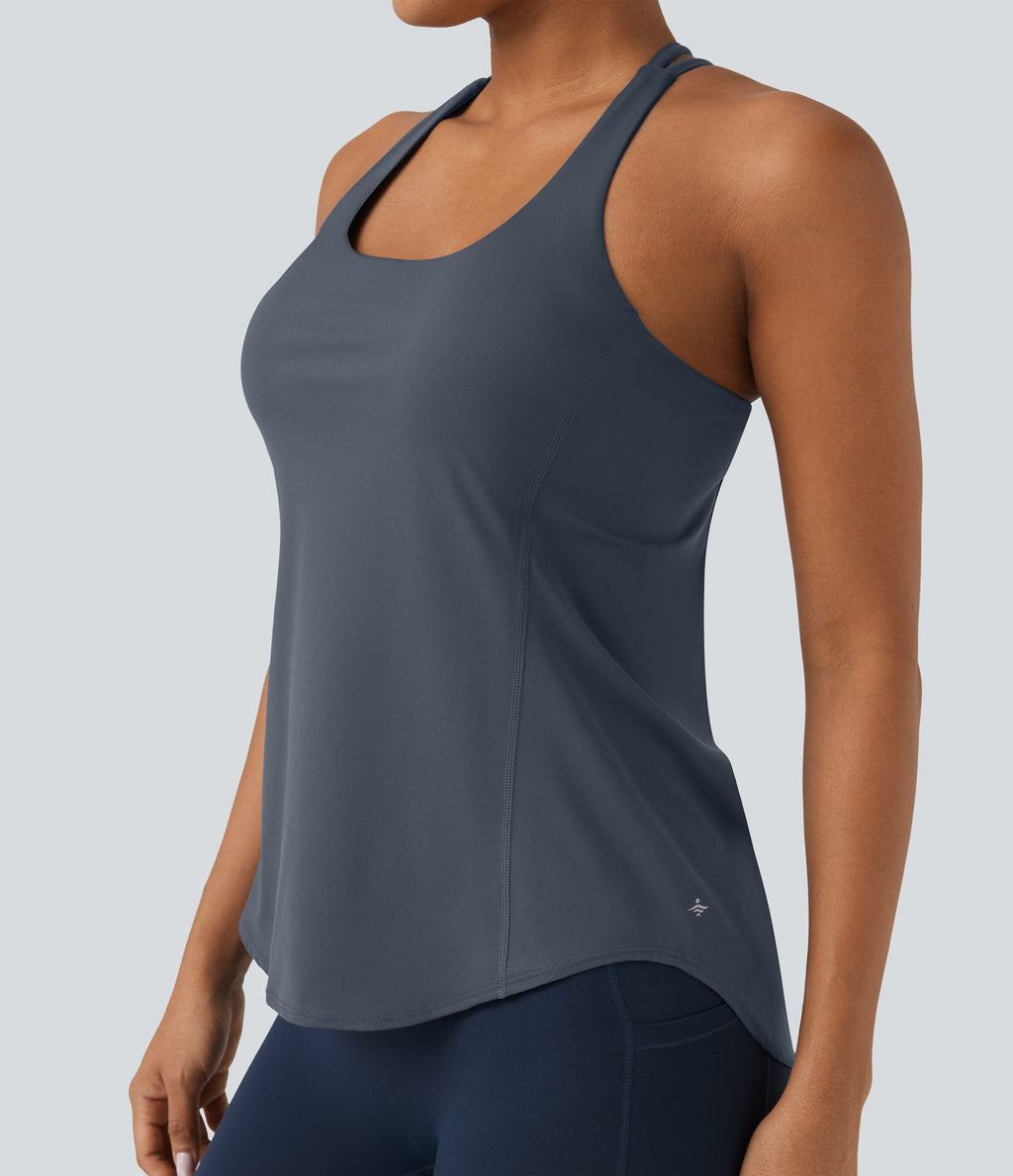 Débardeur running Halara UltraSculpt™ col rond dos croisé bonnets E-G