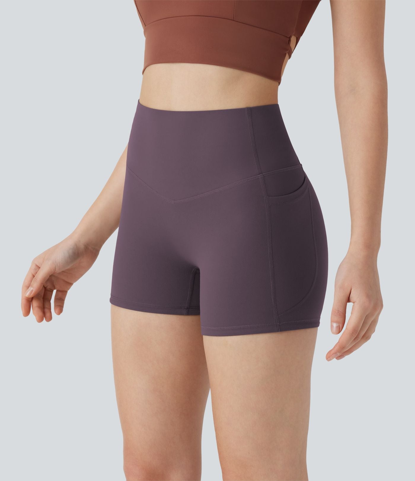 Short cycliste 7,5 cm d'entraînement gainant taille haute avec poches Halara UltraSculpt™